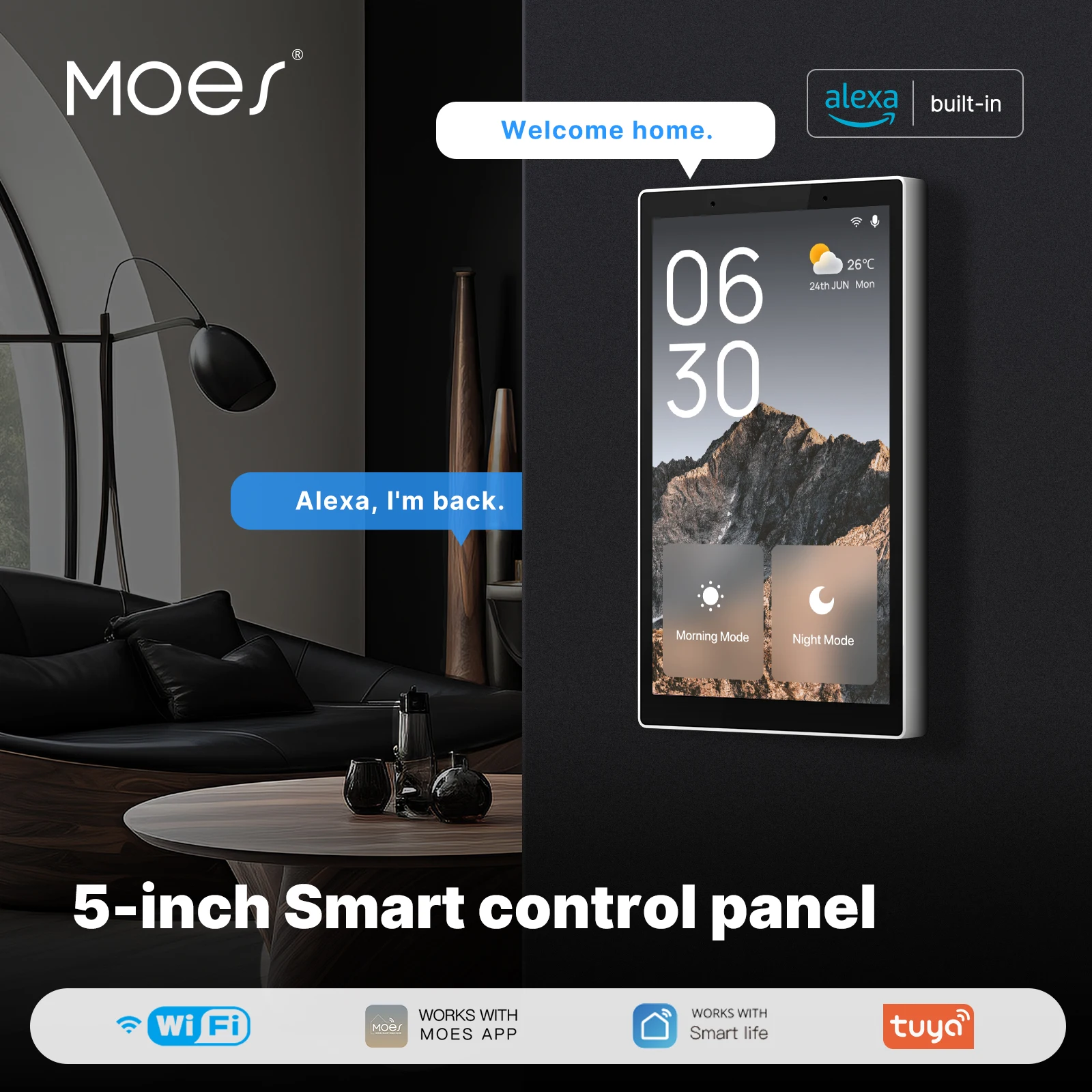 Smart Home Knx - MOES Tuya Wifi شاشة ذكية تعمل
