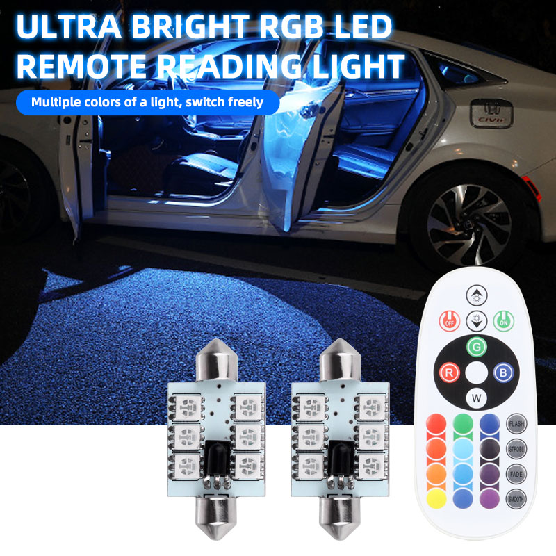 Voice Control Light Bulb - قطعتان من مصابيح LED C5W Festoon