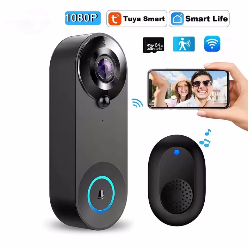 Smart Home Cctv - Tuya 1080P اللاسلكية جرس باب واي