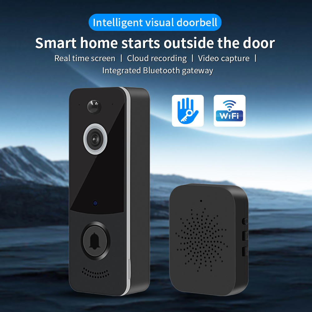 Smart Home Cctv - 1080P WIFI جرس باب يتضمن شاشة