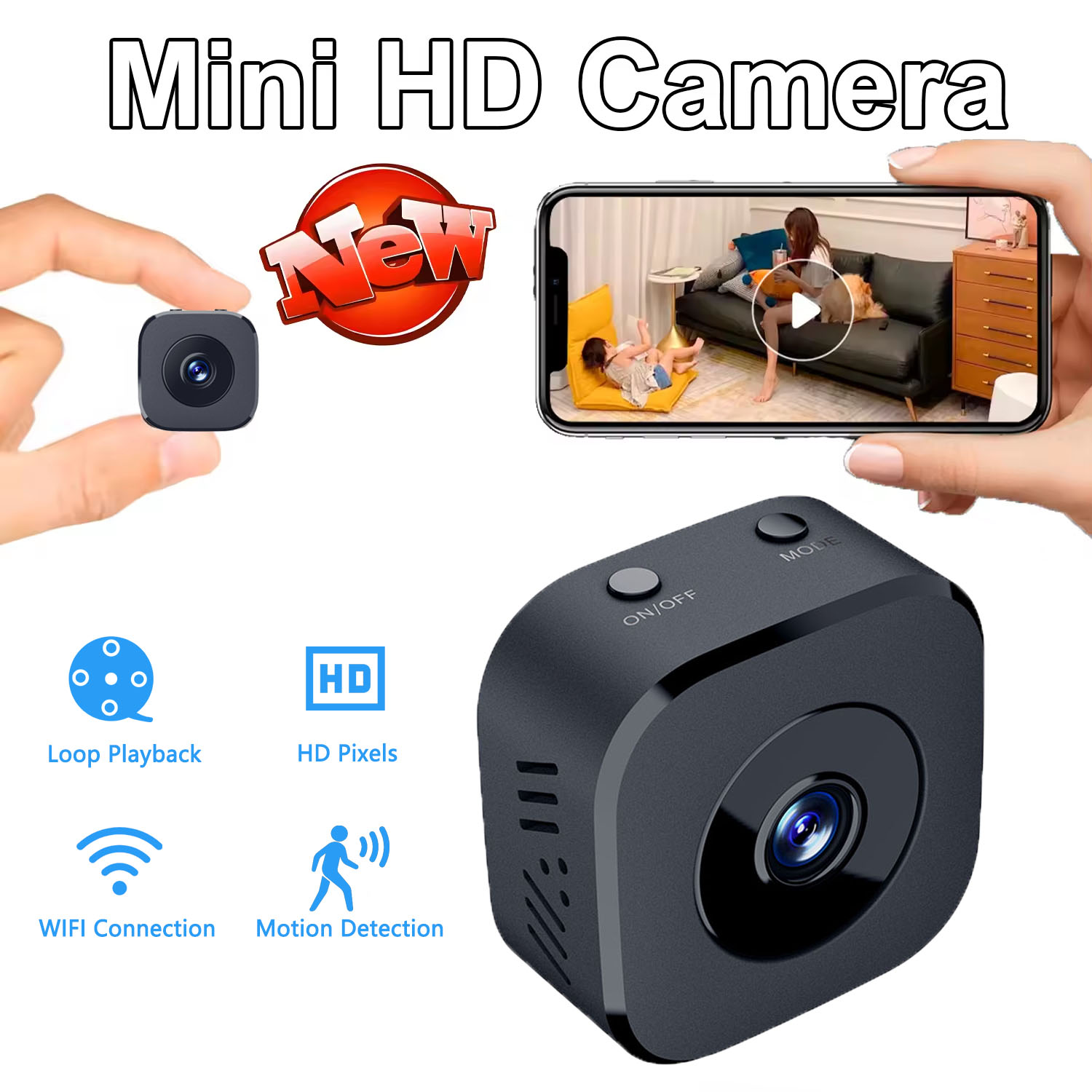 Smart Home Cctv - كاميرا مراقبة 4K صغيرة كاملة الألوان