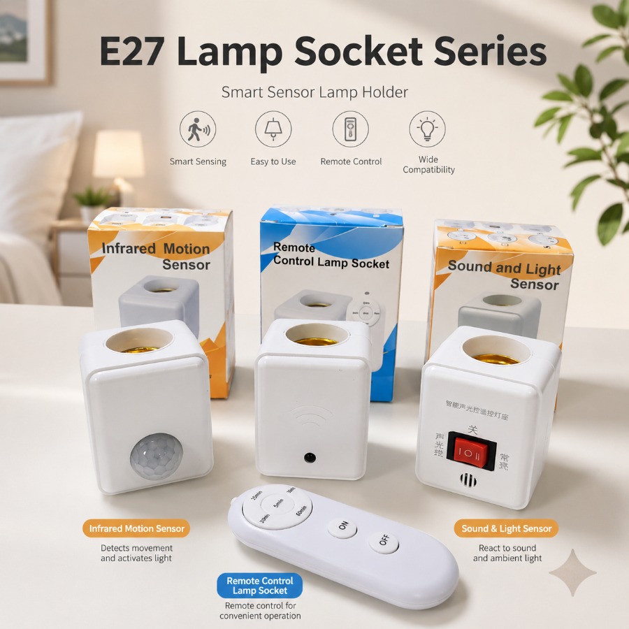Voice Control Light Bulb - مقبس أوروبي/أمريكي E27 مع مستشعر حركة