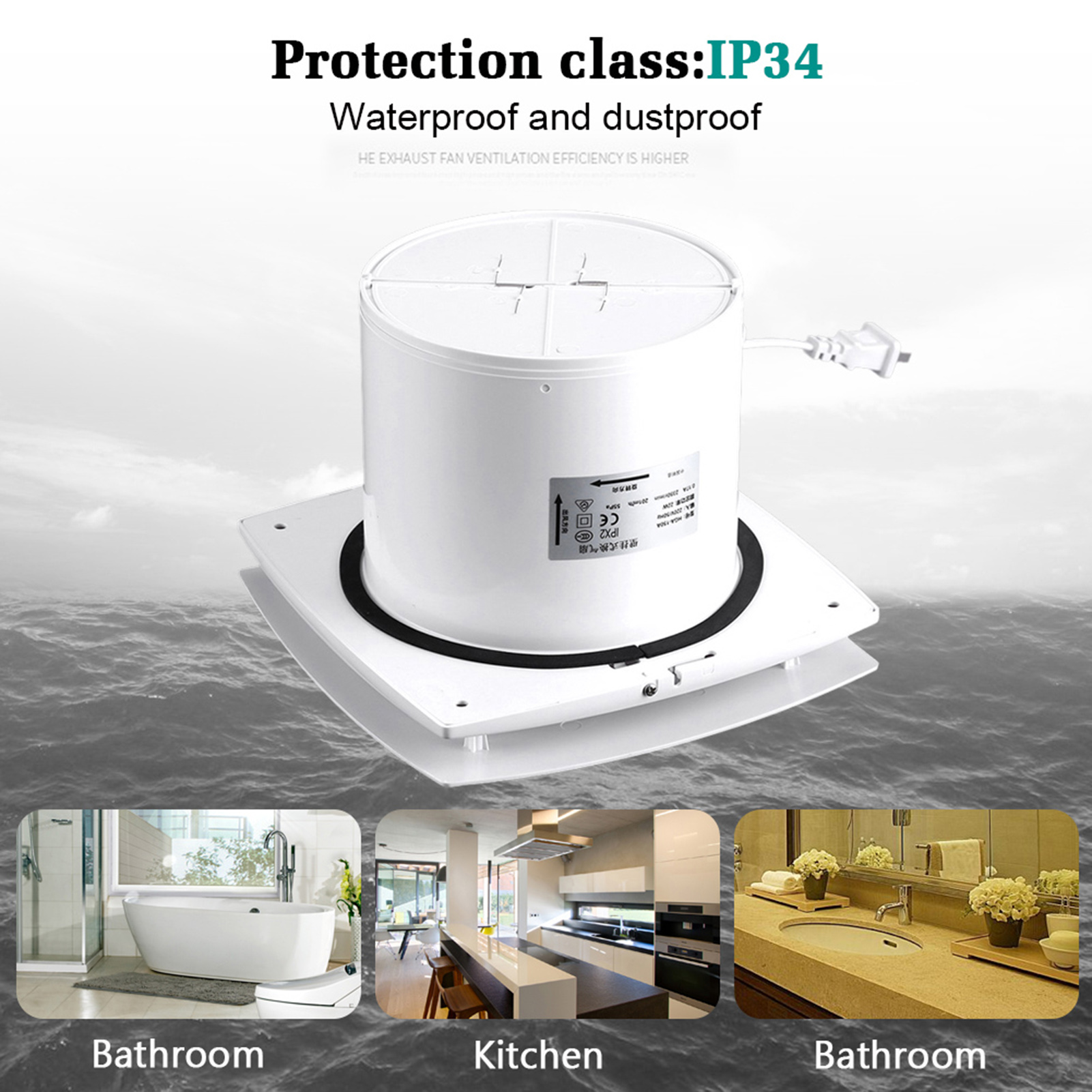 Smart Home Ventilation System - مروحة عادم مثبتة على الحائط ،