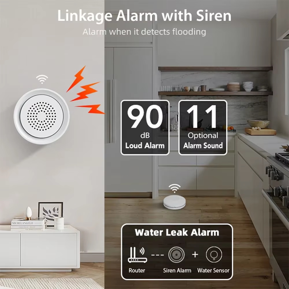 Wifi Water Leak Detector - جهاز كشف الفيضانات BTLIFE مع إنذار