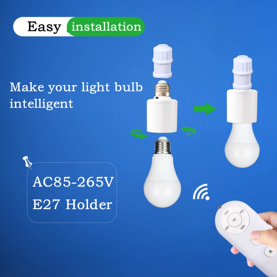 مقبس مصباح ذكي E27 مع تحكم عن  - مراجعة Voice Control Light Bulb وسعره
