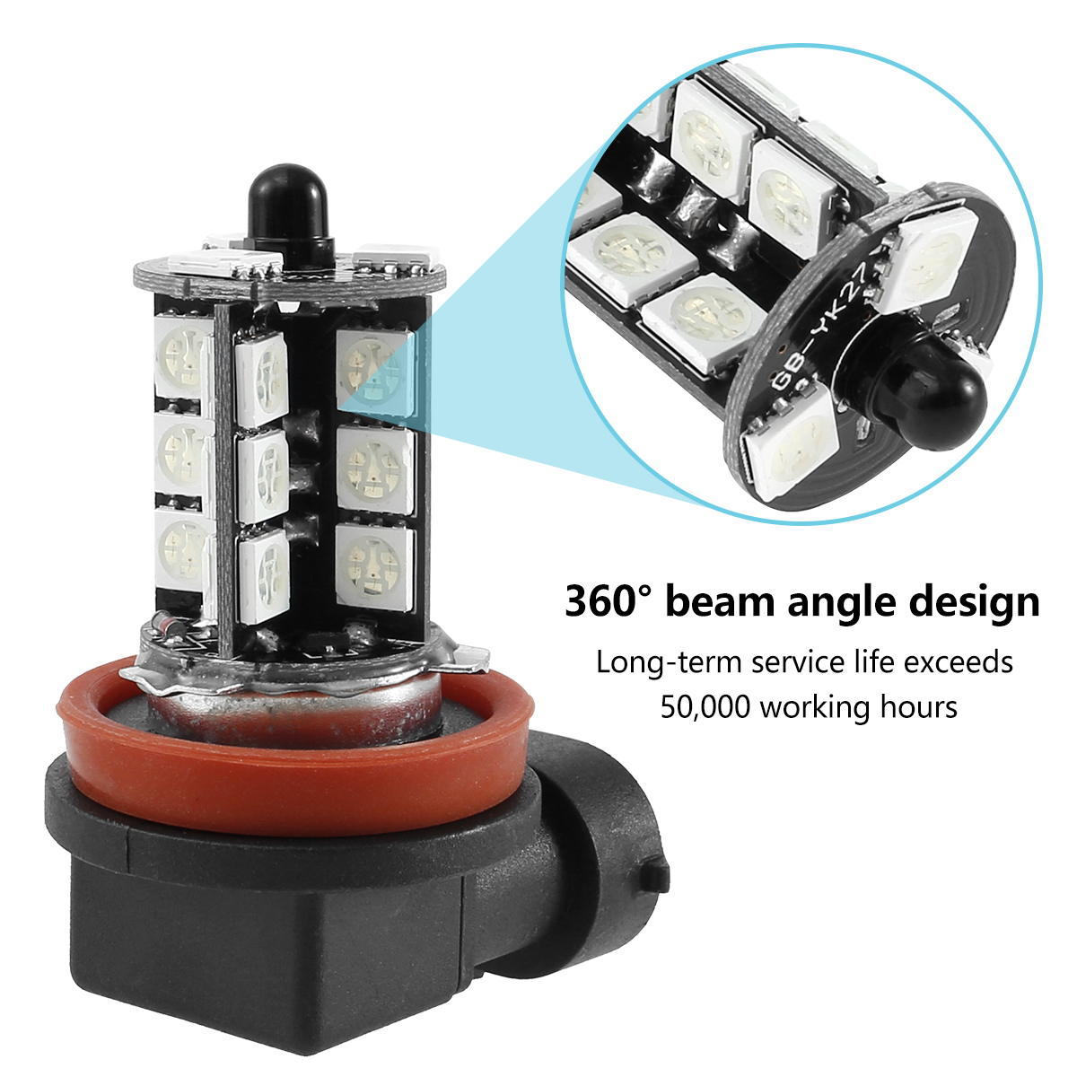 2 قطعة 27 LED أضواء الضباب للس - مراجعة Voice Control Light Bulb وسعره