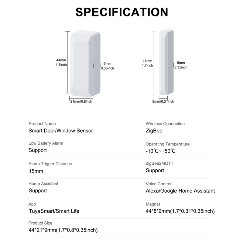 مستشعر الباب ABLG Tuya Zigbee  - مراجعة Door Window Sensor وسعره